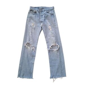 Thrashed Levis vintage hi waisted 501 90s distressed button fly jeans Women's 10